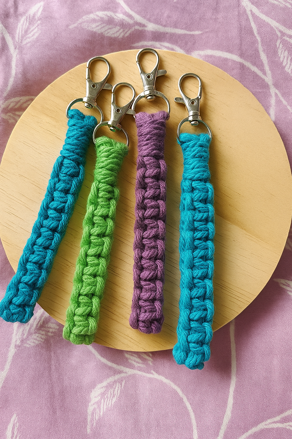 20250813_1750_Colorful Keychain Collection_remix_01k2hntswwfmq9vtnd07x4bqzq Handwoven Macramé Keychain Strap - Image 1