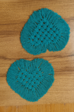 Boho Macramé Coffee Coaster (Teal) - Image 3