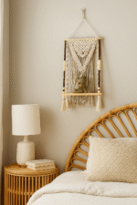 Macramé Wooden Shelf with Bead Detailing - Image 3