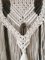 Handmade Dual-Tone Macrame Shelf with Wooden Beads – Boho Wall Hanging - Image 2
