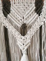 Handmade Dual-Tone Macrame Shelf with Wooden Beads – Boho Wall Hanging - Image 2