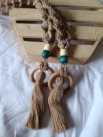 Macrame Curtain Tiebacks with Wooden Beads - Image 3