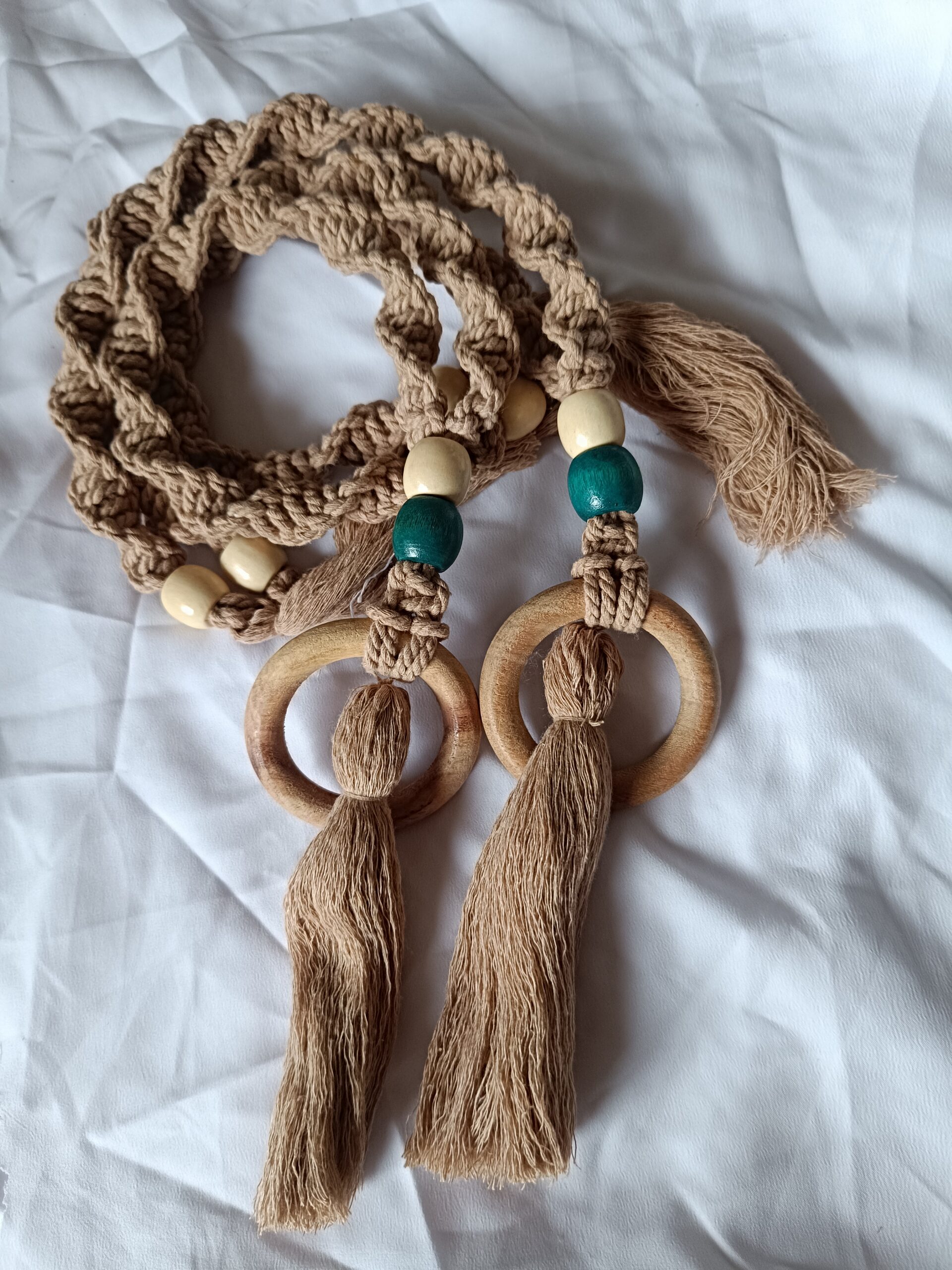 IMG_20250816_174123 Macrame Curtain Tiebacks with Wooden Beads - Image 1