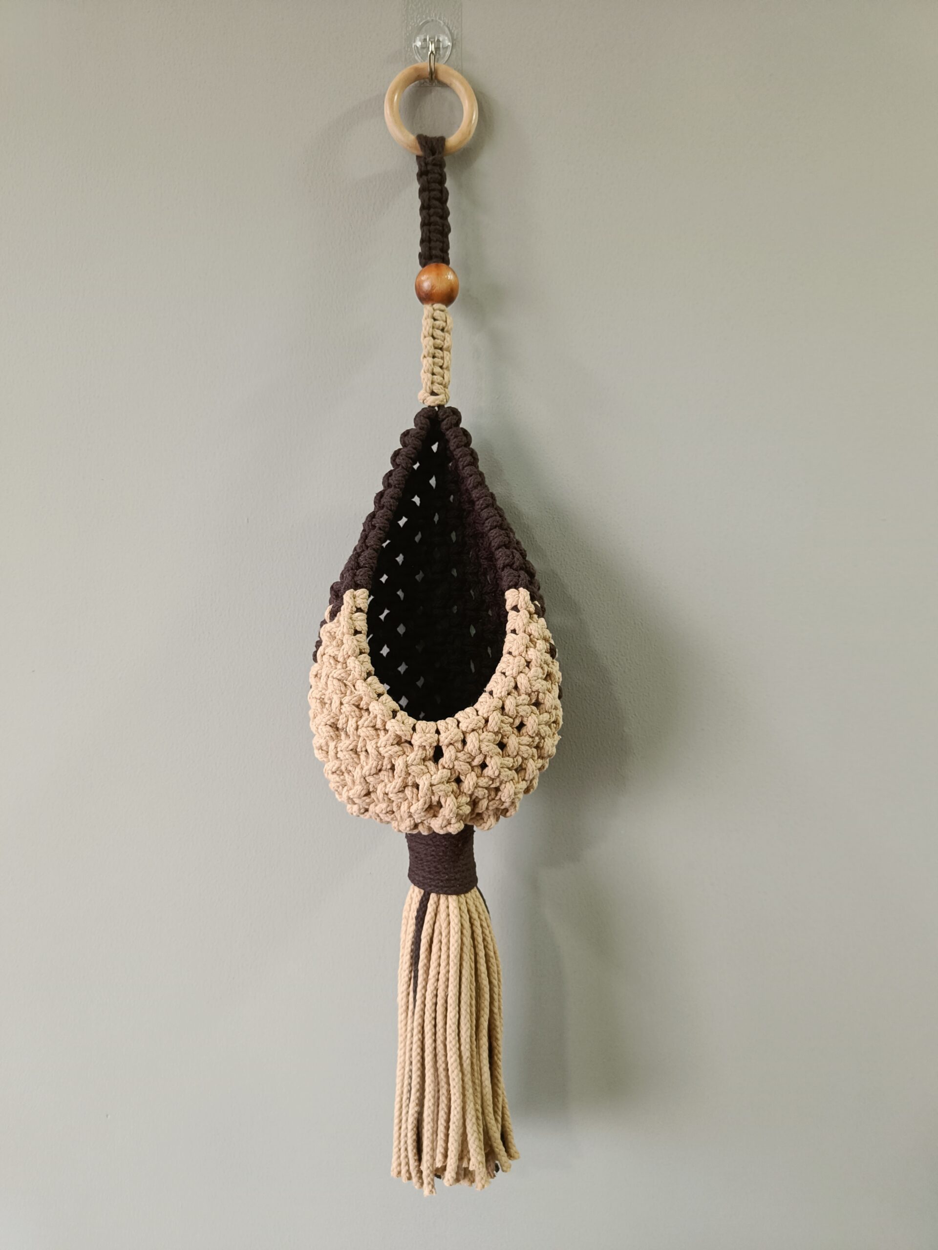 SAVE_20250811_120518 (1) Boho Duo-Tone Macrame Hanging Pod - Image 1