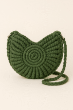 Olive Spiral Knot Macrame Sling Bag