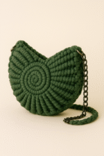 Olive Spiral Knot Macrame Sling Bag