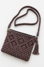 Diamond Knot Pattern Macrame Sling Bag