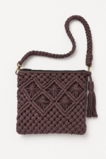 Diamond Knot Pattern Macrame Sling Bag - Image 2